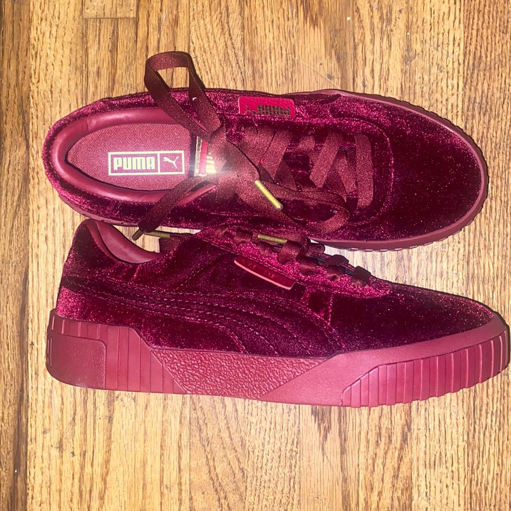 Brand New Never Been Worn Puma Cali Velvet Tibetan Red